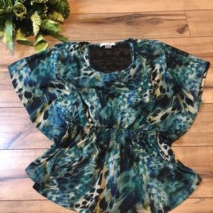 Women’s size lg blouse blue green black